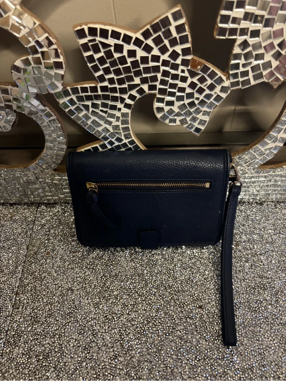 🌟Tory Burch Navy Leather Wristlet Wallet